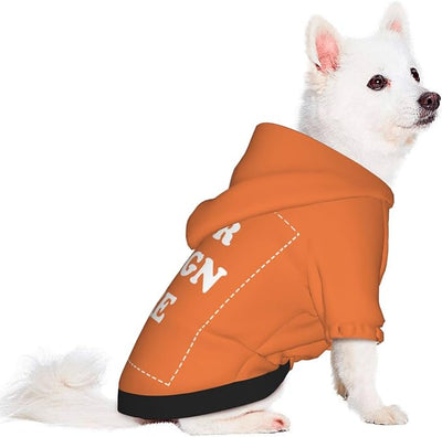 Dog Clothes, Custom Dog Hooded Sweatshirt, Personalized Pet Costume Robe Shirt with Text/Image/Club Name/Pet Shop Logo for Small Medium Large Dogs and Cats, Orange, XL
