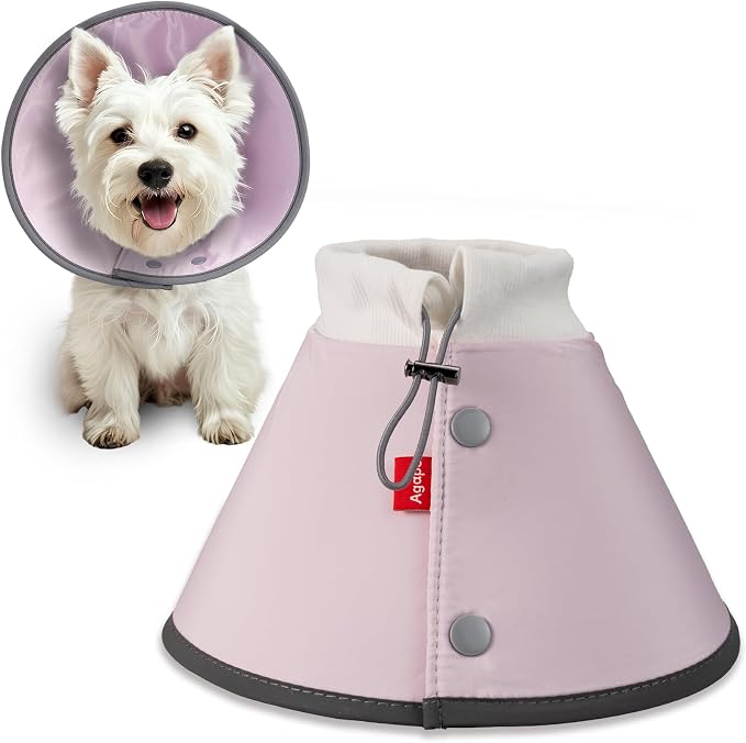 Agape Soft Dog Cone for Small Dogs & Cats, Recovery Collar to Stop Licking | Comfy E-Collar Alternative for Puppies, Adjustable Cloth Cone After Surgery, Protective Neck Cone for Kittens, Washable