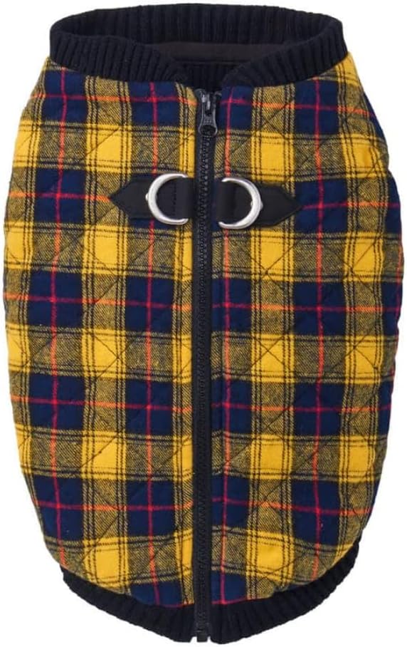 Boys X-Small Chest (~10.25 Inch) pet Coats, Yellow Check, X-Small 10.25 US