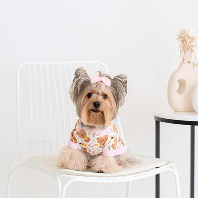 Pippo's Shop 2 Pack Dog Shirt Premium Peruvian Cotton, Fashionable and Cute Pet Apparel, Lightweight Stretch Puppy Soft Breathable T-Shirt (Bee & Pup-Girl Pack, X-Large)