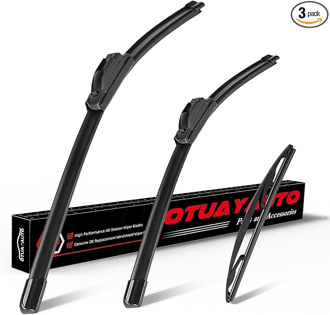 OTUAYAUTO Premium Windshield Wiper Blades - Replacement for Nissan Pathfinder 05-12, Xterra 05-15 - Precision Fit, All-Weather Performance, Front and Rear Wiper Blades, Hook - 24"+18"+12" (Pack of 3)