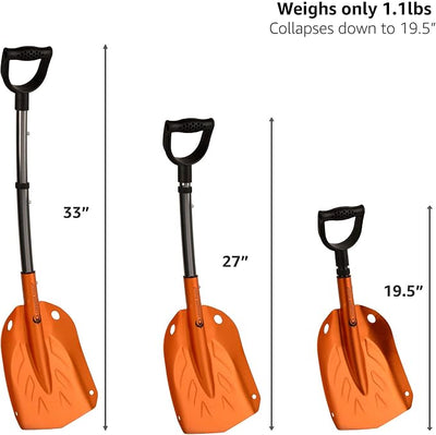 Crescent Moon Collapsible Snow Shovel for Car & Adventures - Portable Avalanche Shovel, Multi-Use Design for Camping, Emergencies, Backcountry Backpack Adventures, ATVs, Snowmobiles & Ice Fishing