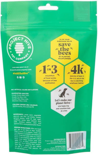 Hive Chew Sticks - Dental Treats for Dogs - Vegetarian, Made with Ground Peanuts & Honey, No Grain or Soy, Cleans Teeth & Freshens Breath (2-Pack 7 oz, Hive Chew Sticks for Large Dogs)