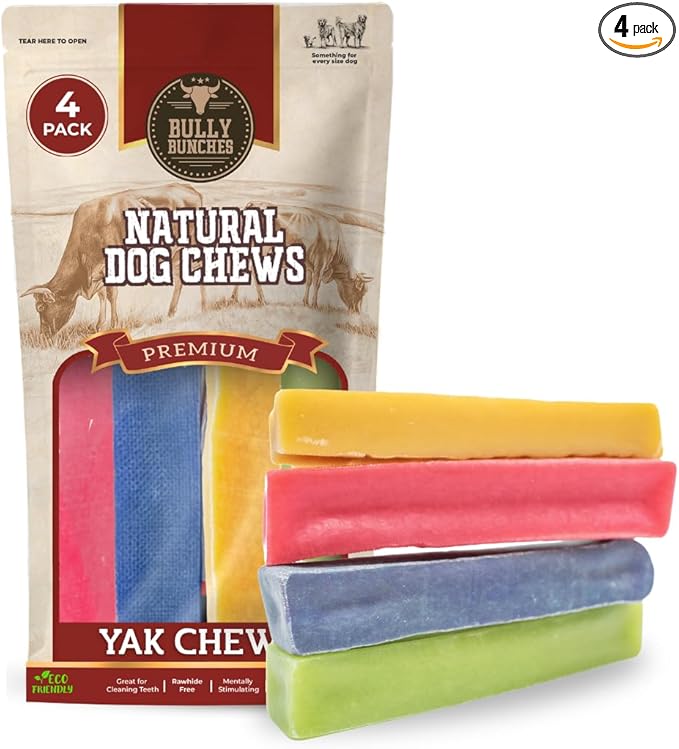 Premium Fruit-Flavored Himalayan Yak Chew for Dogs - 100g, All-Natural, Long-Lasting, Authentic Yak Milk, Healthy Dental Chew, High-Protein (Medium Assorted - 4PK, Assorted)
