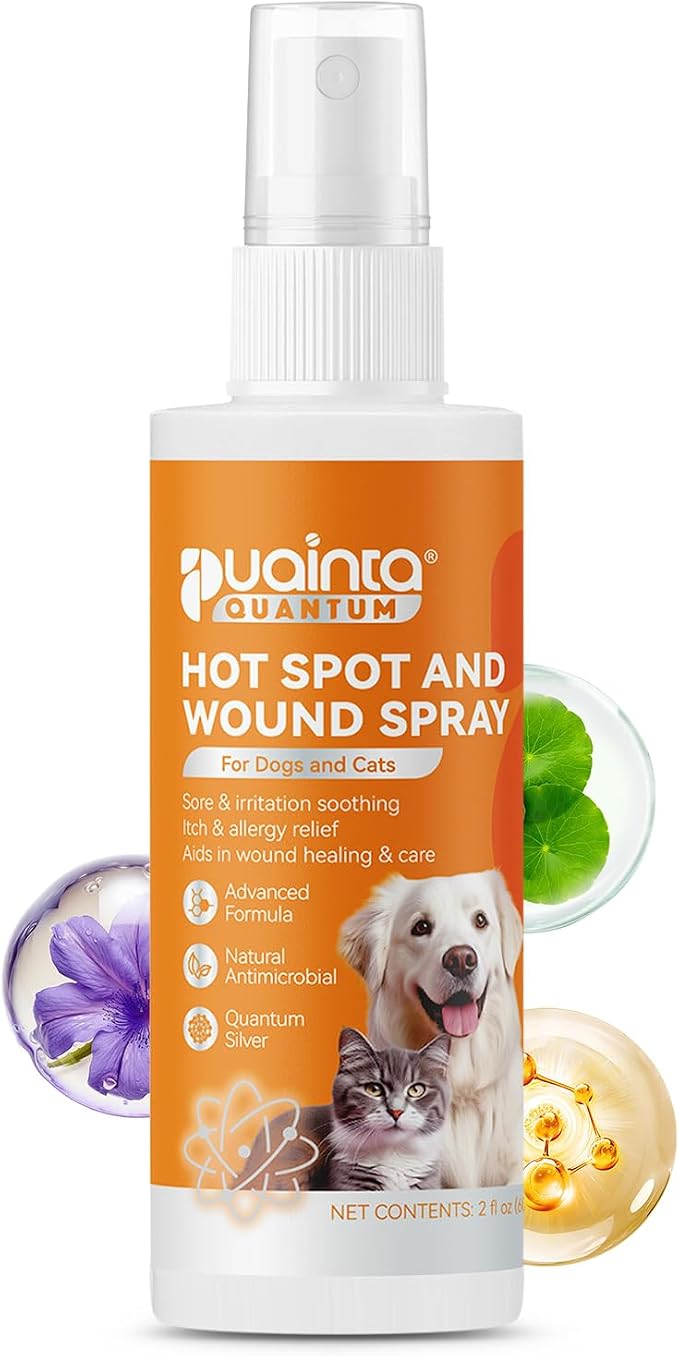 Hot Spot Spray for Dogs, Upgraded Quantum Silver Skin Spray for Dogs, Itch Relief and Hot Spot Treatment for Dogs, Supports Skin Infections and Irritations for All Animals, 2oz