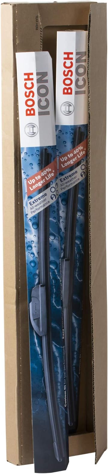 BOSCH 26A20A ICON Beam Wiper Blades - Set of 2 Blades (26A & 20A) | Driver and Passenger Side; Extreme All-Weather Performance and Up to 40% Longer Life