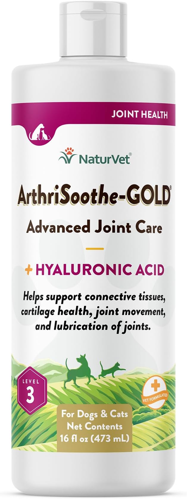 ArthriSoothe-Gold Advanced Care Liquid | Level 3 Advanced Joint Care | Supports Healthy Hip & Joint Function | Enhanced with Glucosamine, MSM & Chondroitin | For Dogs & Cats | 16 oz Liquid