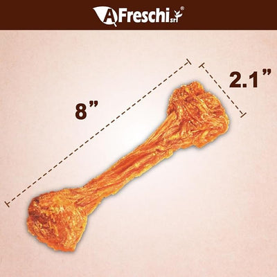 A Freschi srl Turkey Tendons for Dogs, USA-Sourced, Healthy Dog Treats, Rawhide-Free Puppy Chews, Long Lasting, All Natural, Hypoallergenic Dog Treats for Large Breeds, 2 Count Pack Bone (L)