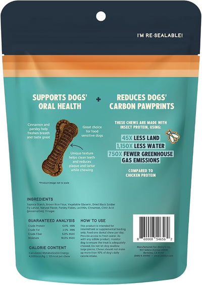 Jiminy's Dental Chews for Dogs, Cinnamon Flavor, Scientifically Proven to Improve Oral Health, Dental Bones Clean Teeth, Fight Bad Breath, and Removes Plaque and Tartar, Medium, 12ct (Pack of 6)