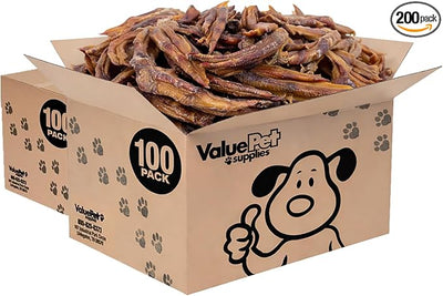 ValueBull Duck Feet for Dogs, 200 Count Bulk Pack - All Natural Glucosamine Chondroitin Collagen Dog Chew, Hip and Joint, Single Ingredient