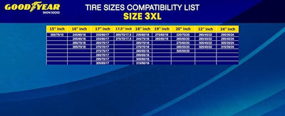 Goodyear Grip Snow Socks for Tires. Designed for All Tire Brands. Textile Chain Replacement for Optimal Traction in Snow & Ice. Easy Install. Emergency Winter Safety Solution, Multi-Season Use. Sz 3XL