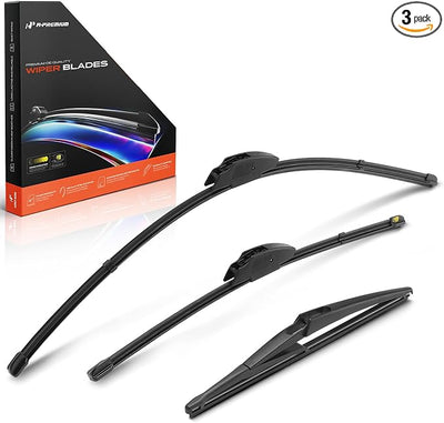 A-Premium 26"+17"+12" Windshield Wiper Blades Compatible with Infiniti QX60 2014-2020, JX35 2013 - Front Rear Wipers Blade for Hook/Snap Claw Arm Connector, with Wear Indicator & Towel (Pack of 3)