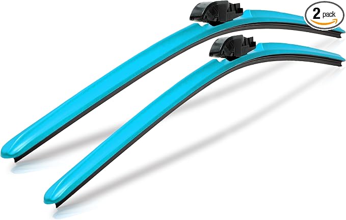 Clix Wipers Windshield Wiper Blades 16"/16" Set of 2, Fits Jeep Wrangler JK, JKU, JL, JLU & Gladiator JT, All-Weather Premium Replacement Wipers with Quick Clips, 2007-2025 Jeep Accessories, Teal