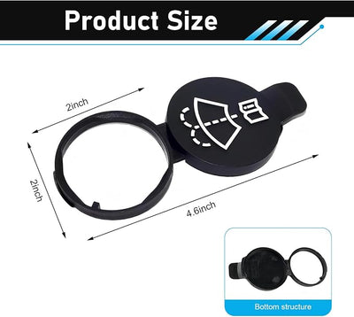 WZP Windshield Washer Fluid Cap, Car Wiper Bottle Cover Replacement for 12767700 13227300, Windshield Wiper Washer Fluid Reservoir Tank Bottle Cap, Compatible with GMC Chevy Buick Cadillac