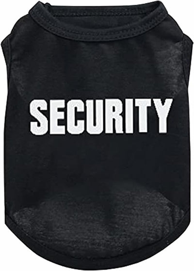 2Pack Dog Security Costume Cotton Dog Shirt for Small Dog Boy Pet Clothes K9/Security Puppy Black Vest T-Shirts Cat Top Tee Breathable Stretchy (Small)