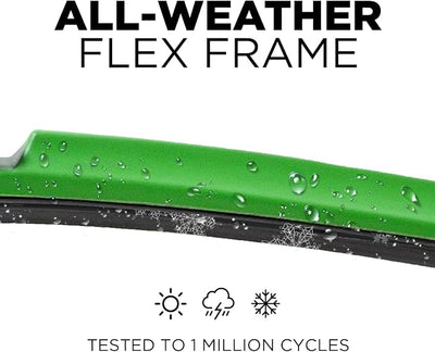 ClixWipers 22" + 14" (Set of 2) Green All Weather Premium Automotive Replacement Windshield Wiper Blades, Passenger and Driver Side Winter Wiper Blades for Various Car Models