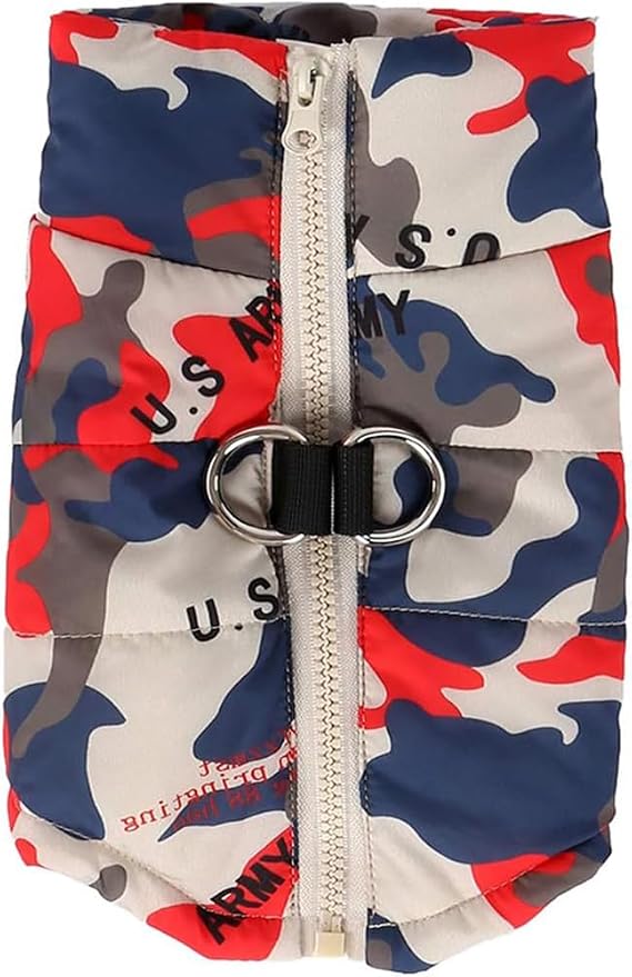 Winter Dog Vest - Warm, Waterproof & Windproof Coat for Small & Medium Dogs - Camouflage-1 XX-Small