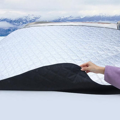 SHINEOFI Car Snow Shield Windshield Frost Protector Cover Magnetic Snow Cover for Car Front Windshield Universal 225x120cm Winter Sunshade Heat Insulation
