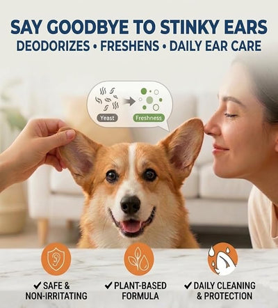 Dog Ear Wash - 180ml Gentle Cat Ear Cleaner Solution, Removes Ear Wax Debris and Ear Odor, Pet Ear Drops Liquid for Routine Ear Care