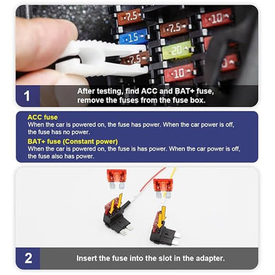 FITCAMX Fuse Box Cable Hardwire Kit, 4 in 1 ATO (Regular), Mini, Micro, Low-Profile Mini, 2Pcs Each
