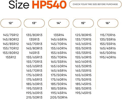 AutoSock for Passenger Vehicles HP540, Snow Socks for Tires, Pack of 2