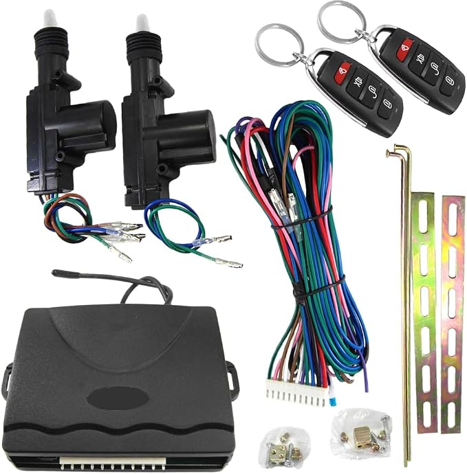 Car Security Kit, Car Central Locking Immobiliser, Auto Alarm Remote Controls Central Door Locking System, Fit for 24V Vehicles