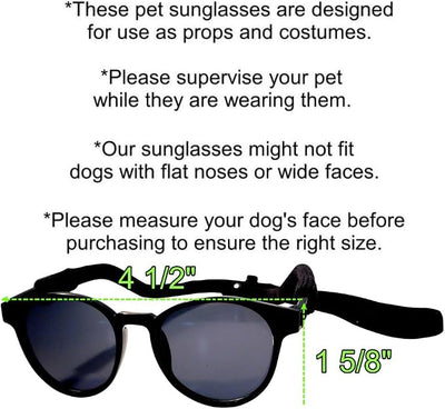 G006 Dog Pet Retro 80s Costume Sunglasses for Small Breed (Panto Black)