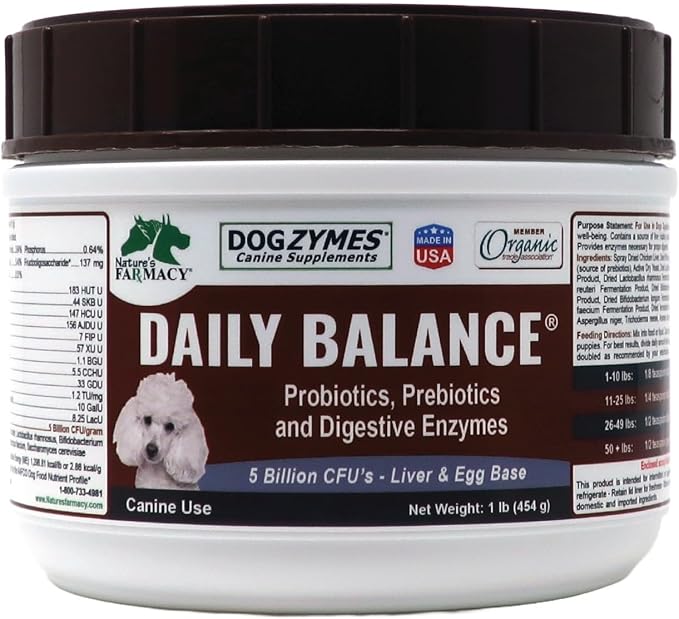 Probiotic Daily Balance - Supplies Nutritional Support and Live microorganisms for intestinal Well-Being as Well as enzymes for Proper Digestion. Liver and Egg Base. (1 Pound)