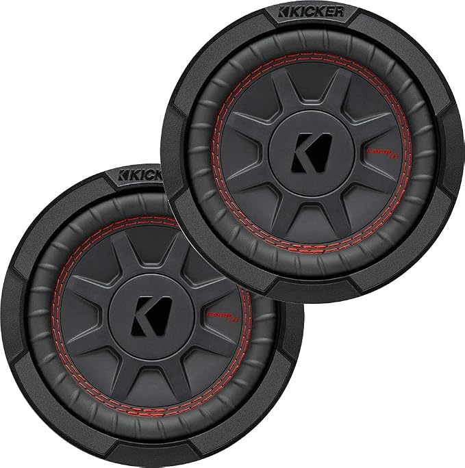 KICKER Subwoofer Package of 2 Items: 6.75" CompRT Subwoofers DVC 4-ohm (Pair) - 2X 48CWRT674 Subs