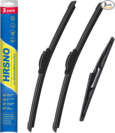 HRSNO® Wiper Blades:3-Pack Windshield Wipers for Hyundai Santa Fe 2019-2023-All-Season Beam Design-Quiet Streak-Free-Exact Fit Replacement for Hyundai Cars (26"/16"/11")