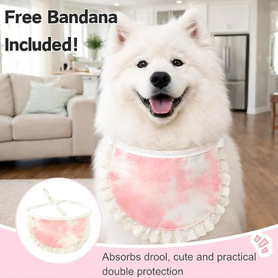 Recovery Suit for Female/Male Dog After Spay/Neuter Surgery,Bandana Set Included,E-Collar Cone Alternative Anti Licking, Large/Medium/Small Dogs Full Body Surgical Suits Onesies, Medical Pet Bodysuit