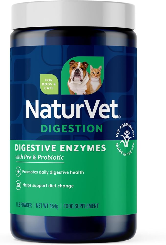 Digestive Enzymes - Plus Probiotics & Prebiotics – Helps Support Diet Change & A Healthy Digestive Tract – for Dogs & Cats – 1 lb Powder