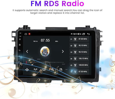 Android Stereo for Honda Vezel HR-V HRV 2013-2022, Biorunn 9" Wireless Wired Car-Play Android Auto GPS Navigation IPS Touch Screen Blue-Tooth FM RDS Head Unit, 2GB RAM 64GB ROM