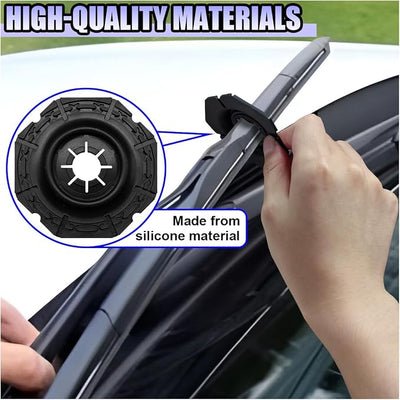 YoRise Car Windshield Wipers Hole Dust Cover, Waterproof Silicone Auto Front Wiper Arm Hole Protection Pad, Universal Vehicle Exterior Anti-Blockage Guards for Cars, SUVs, Trucks(2PCS)