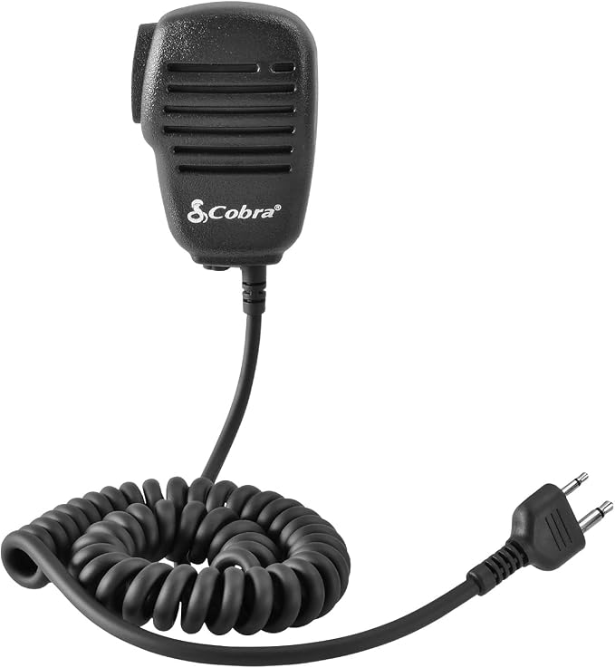 Cobra Premium Dynamic Replacement CB Microphone with Push-to-Talk (Black) – 2 Pin Lapel Speaker Mic Compatible with HH50WXST and HHRT50 CB Radio Models (PMR-SM)