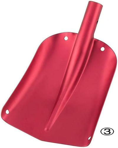 Matte Red Aluminum 3-Piece Collapsible Snow Shovel Lightweight Portable Emergency Shovel for Car Camping