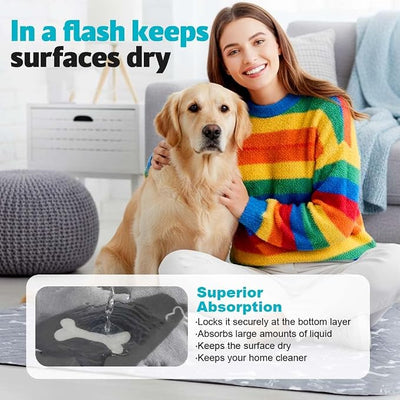 Puppy Pads for Dogs, 2026 New Washable Puppy Pads with Pheromones, Pee Pads for Dogs & Cats, Durable Leak-Proof & Anti-Slip Pet Training Pads for Home & Travel, Reusable (Grey, 31.5" x 35.4")