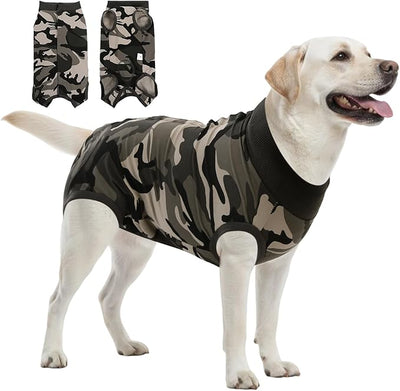 SAWMONG Recovery Suit for Dogs Female Male, Breathable Dog Onesie After Surgery Spay Neuter, Professional Dog Surgical Suit, Substitute Pet E-Collar Cone, Camouflage, XX-Large