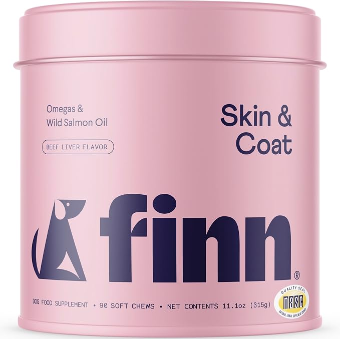 Skin & Coat Salmon Oil Chews for Dogs | Omega-3 EPA & DHA | 90 Ct | Biotin, Zinc & B-Vitamins | Wild Alaskan Sourced | NASC Certified | Vet-Formulated | Healthy Skin & Coat