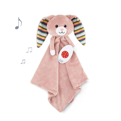 Security Baby Blanket - Plush Lovey Snuggler with Soothing Music & Sounds, Cry Sensor, Super Soft Sensory Blanket, Machine Washable, Baby Gift for Unisex Infants - Becky The Bunny by Zazu Kids
