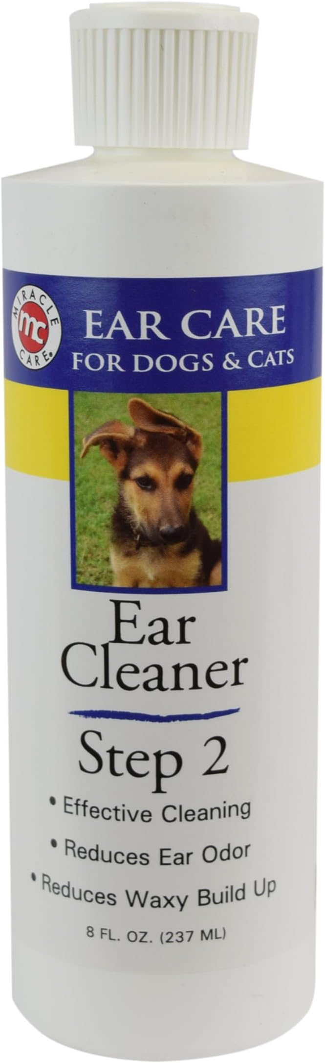 Ear Cleaner for Dogs and Cats, 8 Ounce, Reduces Ear Odor and Waxy Build Up, Gentle and Non Staining