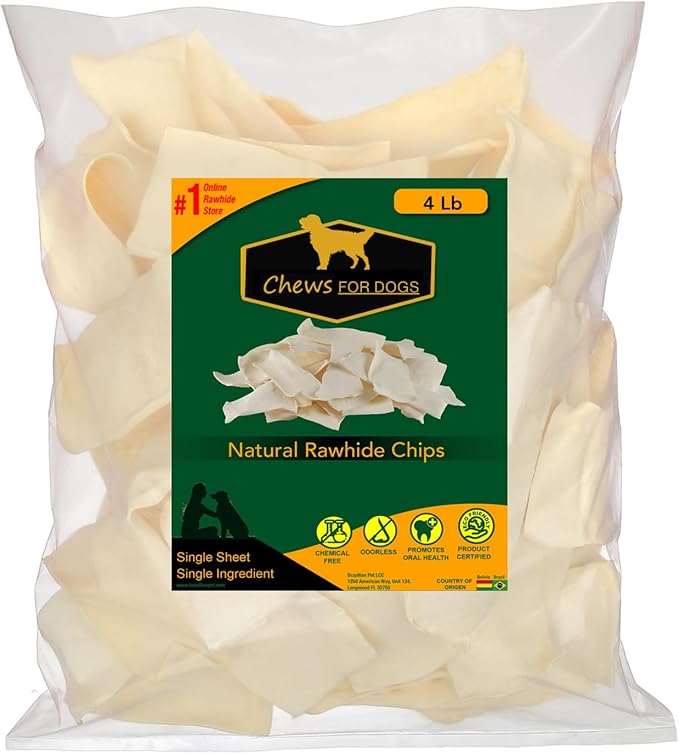 Premium Rawhide Chips – Natural Long-Lasting Treats (4 Pounds)