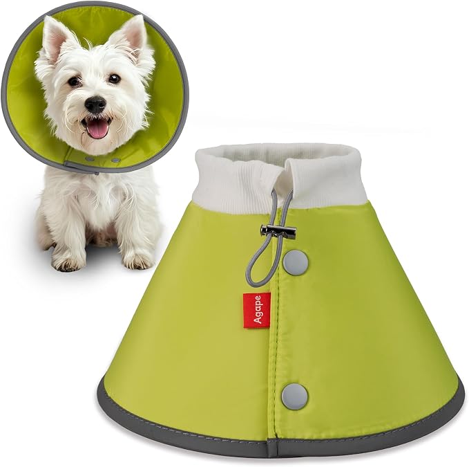 Agape Soft Dog Cone for Small Dogs & Cats, Recovery Collar to Stop Licking | Comfy E Collar Alternative for Puppies, Adjustable Cloth Cone After Surgery, Protective Neck Cone for Kittens, Washable