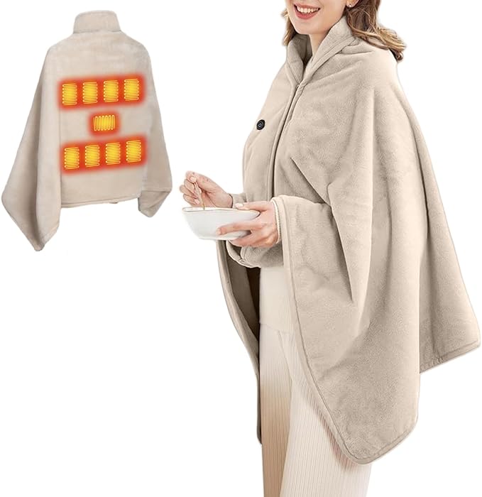 Portable Heated Blanket Heated Shawl Wraps for Women Cordless Heating Blanket for Neeck and Shoulder Soft USB Electric