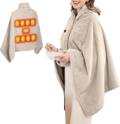 Portable Heated Blanket Heated Shawl Wraps for Women Cordless Heating Blanket for Neeck and Shoulder Soft USB Electric