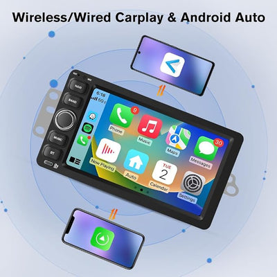 Junsun Car Radio Stereo for Chevy Silverado GMC Sierra Yukon Tahoe Impala Hummer 2003 2004 2005 2006,with Android 15 CarPlay Android Auto 5GHz WiFi FM/AM Bluetooth GPS SWC Backup Camera【4Core 64GB 】