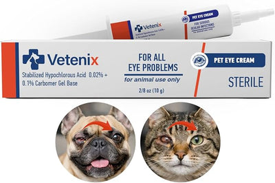 Pet Eye Cream - Natural Gentle Cleansing for Dogs, Cats, Cattle, Sheep, Horse, Bird 10 Gr. 1 Tube