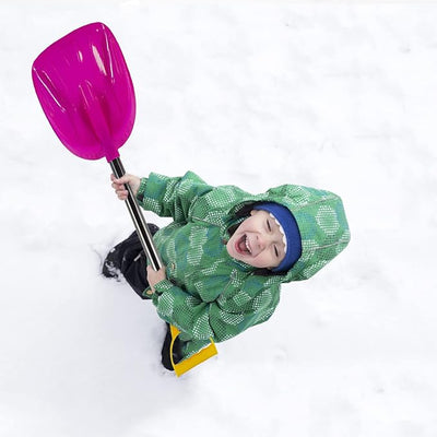 Detachable Small Snow Shovel,24" Portable Lightweight Winter Mini Snow Removal Tool with Plastic Blade and Ergonomic D-Grip Handle,Snow Shovels for Beach Camping Outdoor Yard Garden Driveway