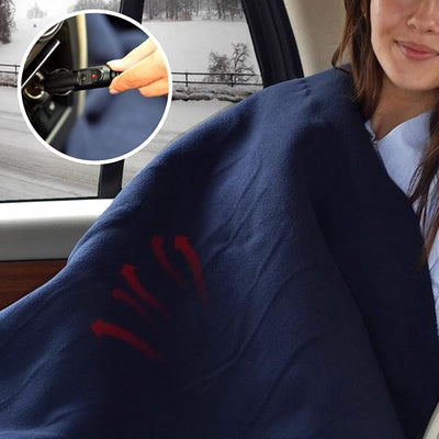 Big Ant Electric Car Blanket 12V Heated Car Blanket with 4 Hours Auto Off, Fast Heating Level Electric Blanket for Car Truck SUV RV Car Electric Blanket 58" x 42" (Navy Blue, Upgrade Model)
