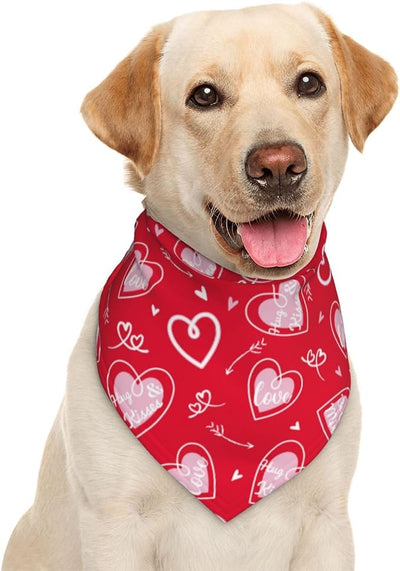 Valentine's Day Love Arrow Red Dog Bandana Scarf Triangle Bibs Pet Accessories Cat Kerchief